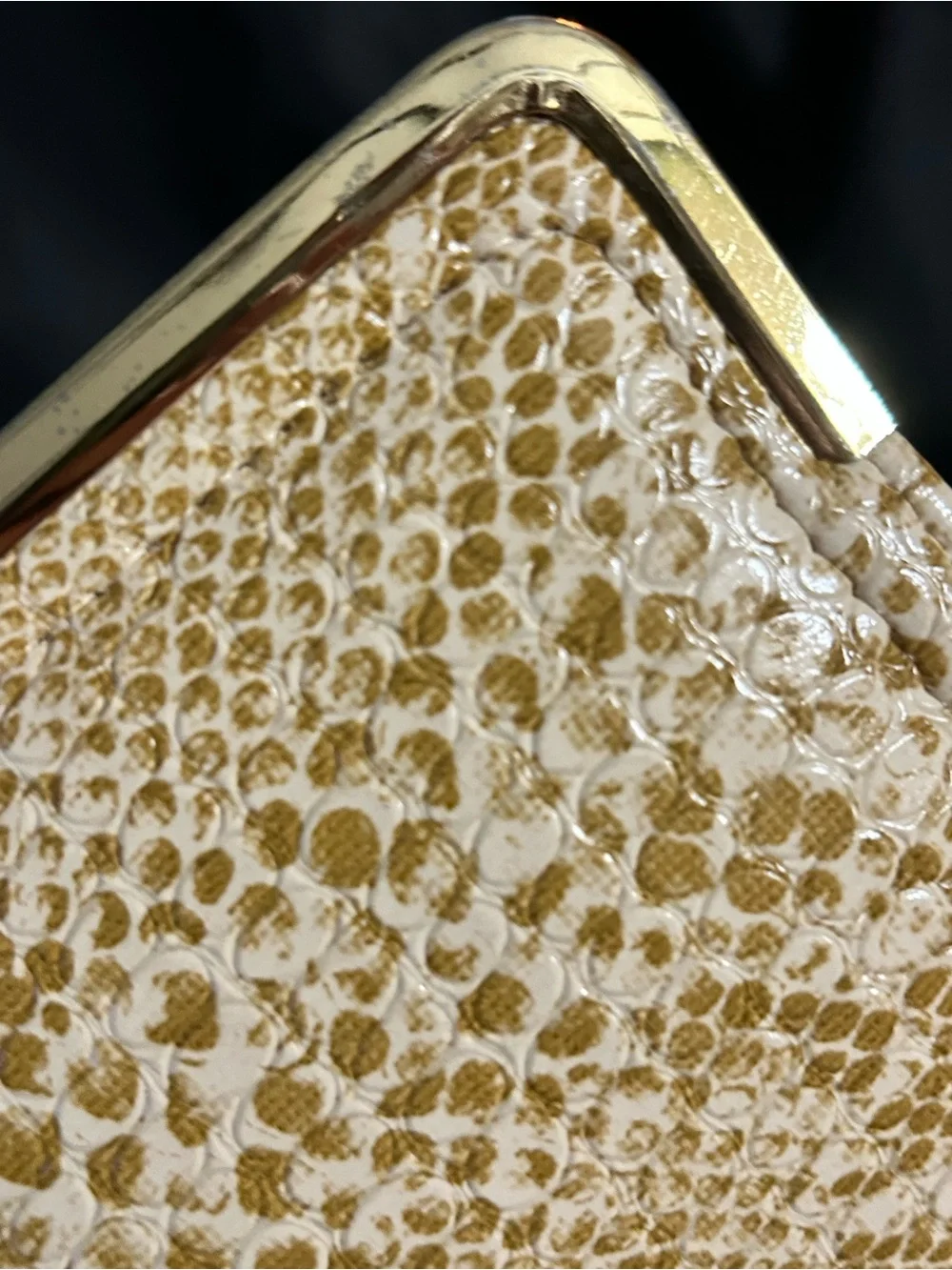 Gold Snakeskin Embossed Women’s Clutch Bag